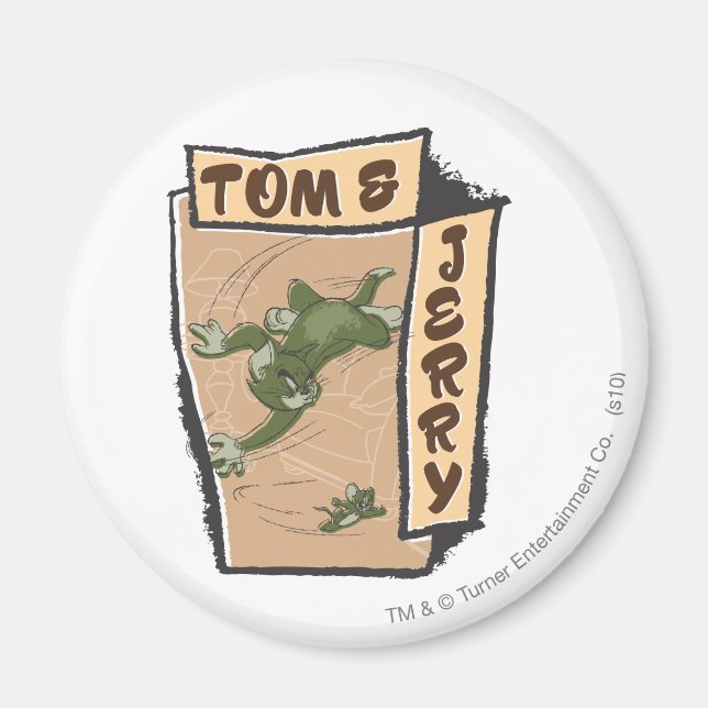 Tom und Jerry auf einem Tan-Sofa Magnet (Vorne)