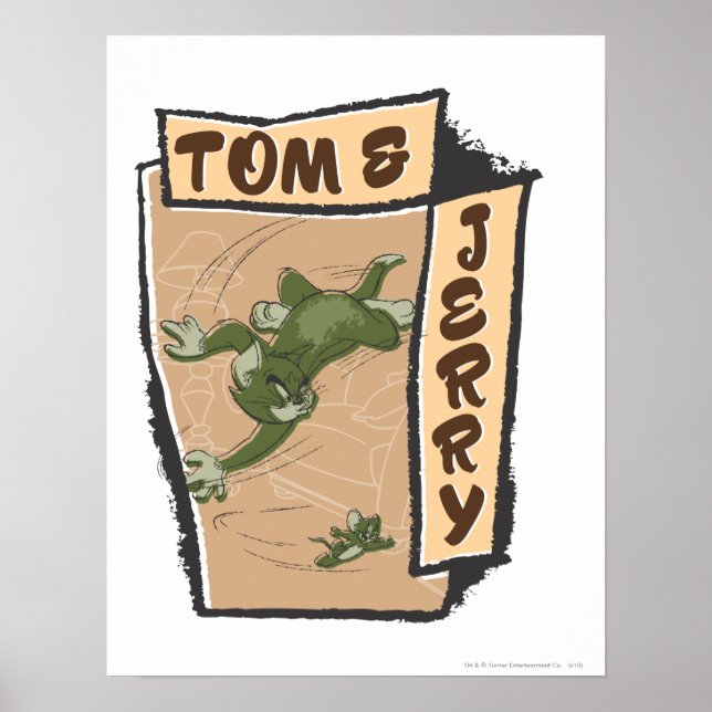 Tom und Jerry auf einem Tan-Sofa Poster (Vorne)