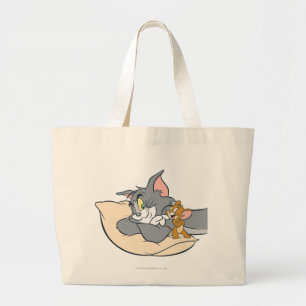 Tom und Jerry auf Kissen Jumbo Stoffbeutel