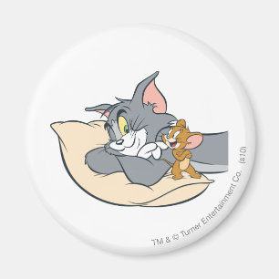 Tom und Jerry auf Kissen Magnet