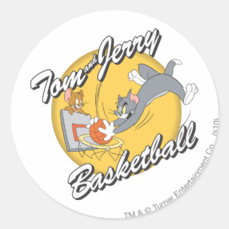 Tom und Jerry Basketball 2 Runder Aufkleber