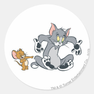 Tom und Jerry Black Paw Cat Runder Aufkleber