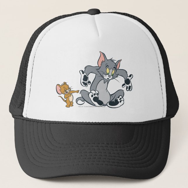 Tom und Jerry Black Paw Cat Truckerkappe (Vorderseite)