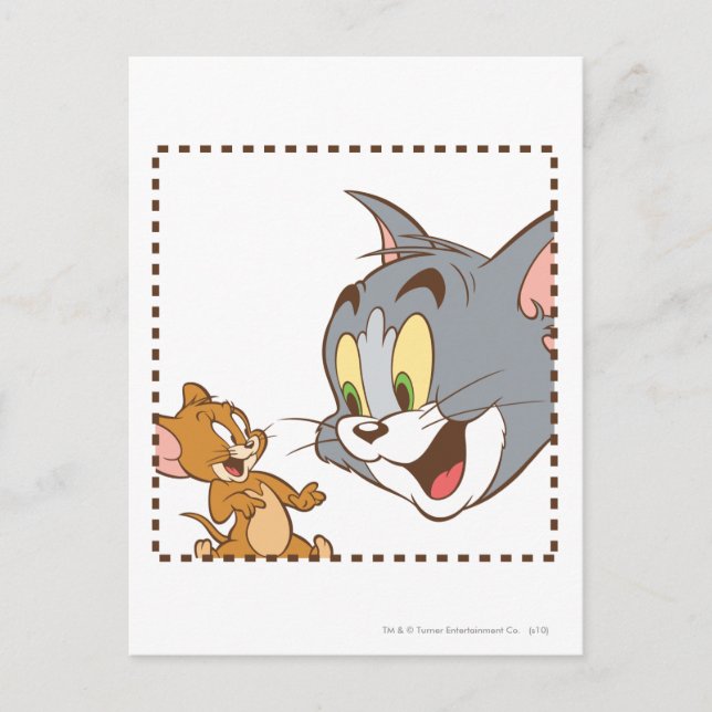 Tom und Jerry Briefmarke Postkarte (Vorderseite)