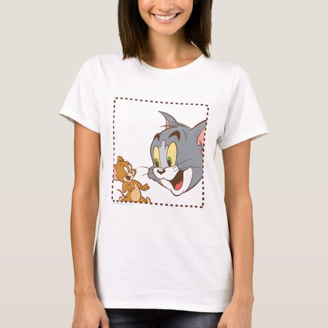 Tom und Jerry Briefmarke T-Shirt (Vorderseite)