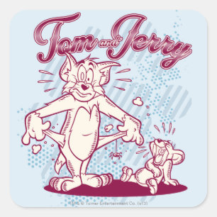 Tom und Jerry Broke Quadratischer Aufkleber