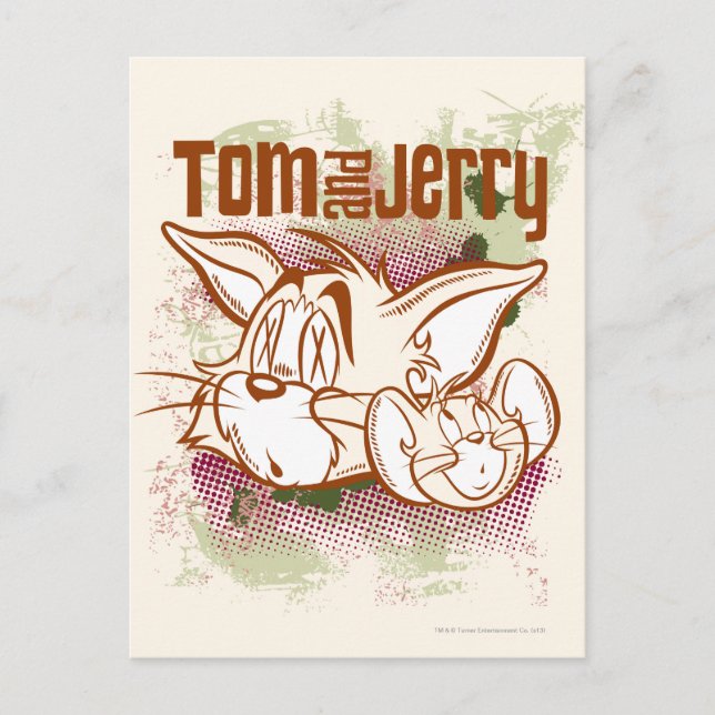 Tom und Jerry Brown und Green Postkarte (Vorderseite)