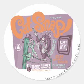 Tom und Jerry Cat Snap Runder Aufkleber