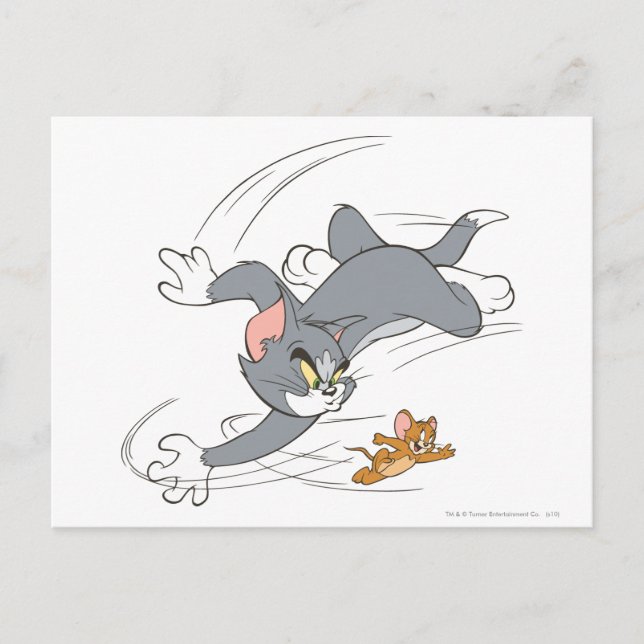 Tom und Jerry Chase Turn Postkarte (Vorderseite)