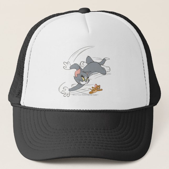 Tom und Jerry Chase Turn Truckerkappe (Vorderseite)