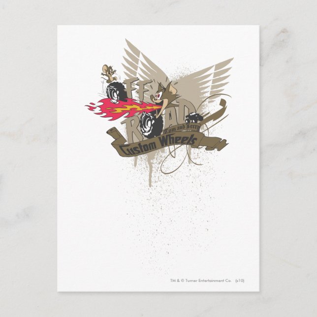 Tom und Jerry Custome Wheels Postkarte (Vorderseite)