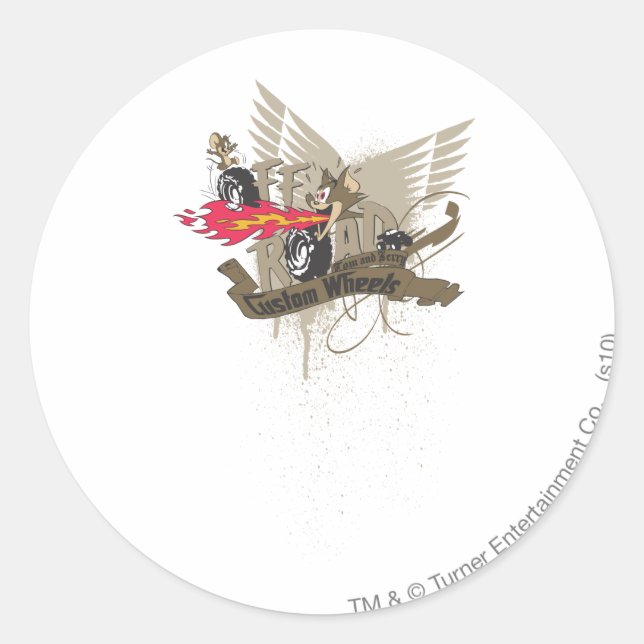 Tom und Jerry Custome Wheels Runder Aufkleber (Vorderseite)