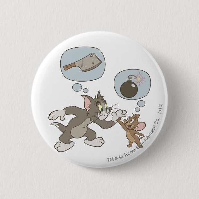 Tom und Jerry Evil Gedanken Button (Vorderseite)