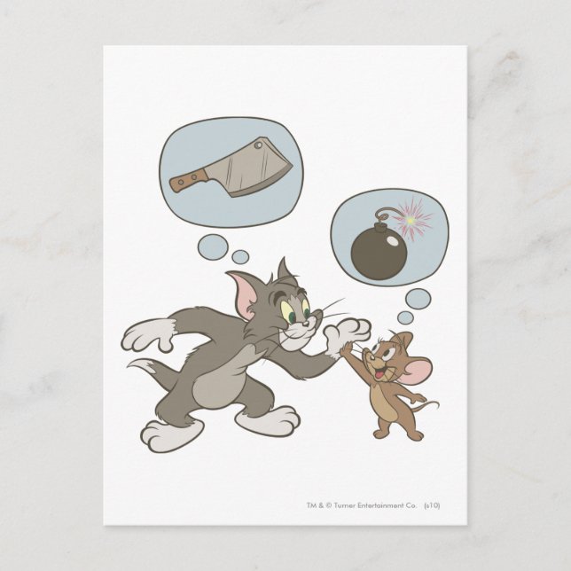 Tom und Jerry Evil Thoughts Postkarte (Vorderseite)