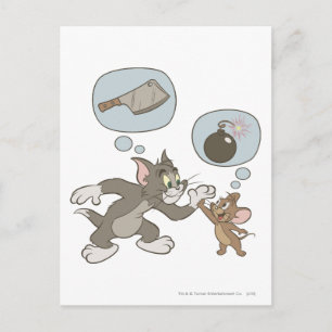 Tom und Jerry Evil Thoughts Postkarte