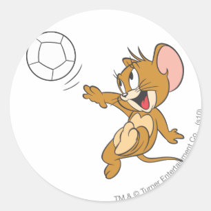 Tom- und Jerry-Fußball (Fußball) 1 Runder Aufkleber