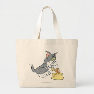 Tom und Jerry füttern die Katze Jumbo Stoffbeutel