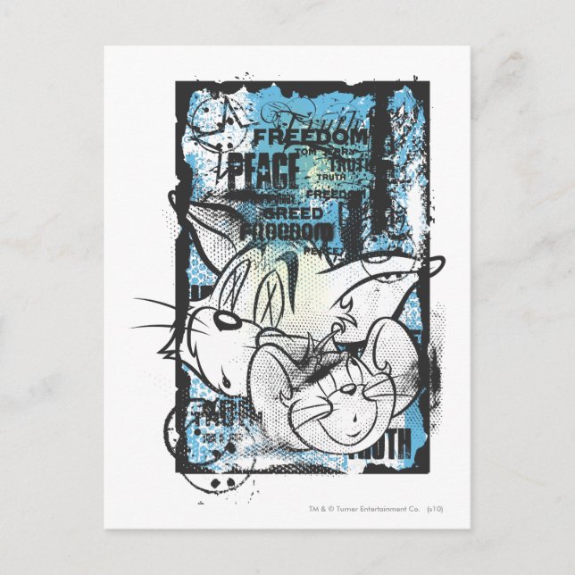 Tom und Jerry Grimey Postkarte (Vorderseite)