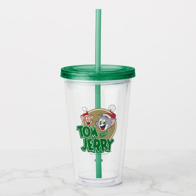 Tom und Jerry Holiday Logo Acryltrinkbecher (Vorderseite)