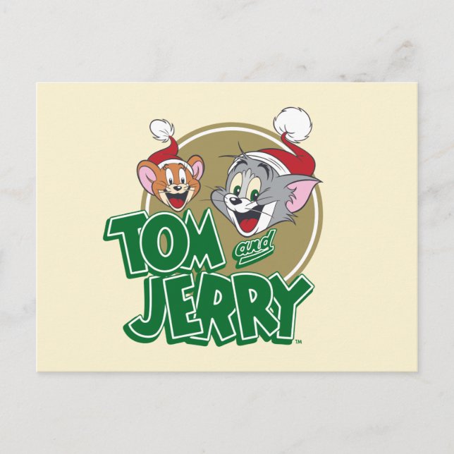 Tom und Jerry Holiday Logo Feiertagspostkarte (Vorderseite)