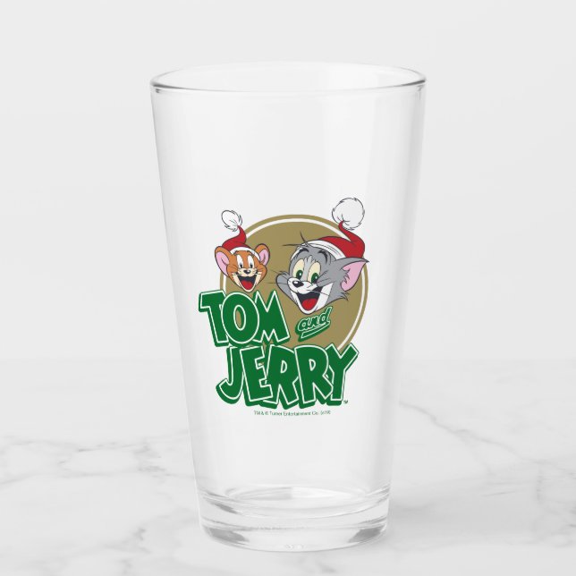 Tom und Jerry Holiday Logo Glas (Vorderseite)