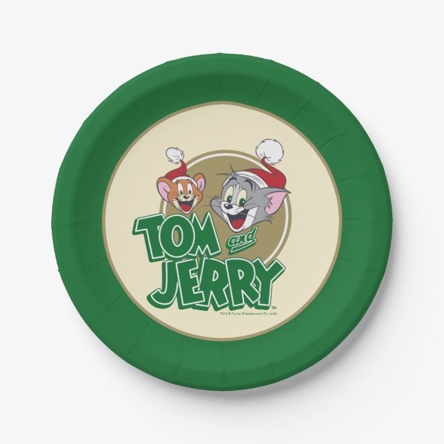 Tom und Jerry Holiday Logo Pappteller (Vorderseite)