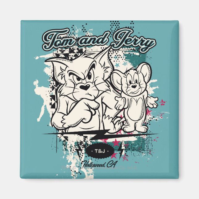 Tom und Jerry Hollywood CA Magnet (Vorne)