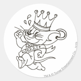 Tom und Jerry King Jerry Runder Aufkleber
