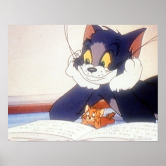 Tom und Jerry lesen ein Buch Poster