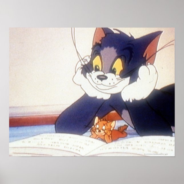 Tom und Jerry lesen ein Buch Poster (Vorne)