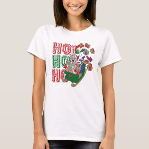 Tom und Jerry liefern Geschenke in einem Schlitten T-Shirt