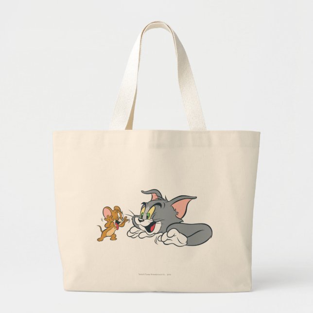 Tom und Jerry machen Gesichter Jumbo Stoffbeutel (Vorne)