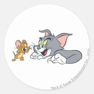 Tom und Jerry machen Gesichter Runder Aufkleber
