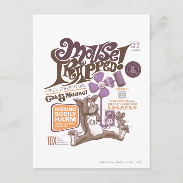 Tom und Jerry Mouse gefangen Postkarte (Vorderseite)