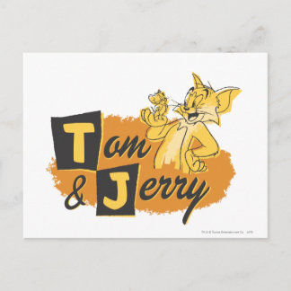 Tom und Jerry Mouse in Paw-Logo Postkarte