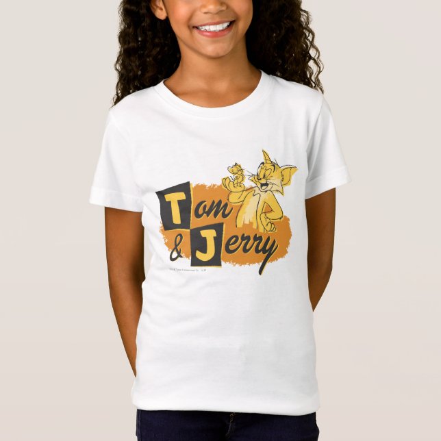 Tom und Jerry Mouse in Paw-Logo T-Shirt (Vorderseite)