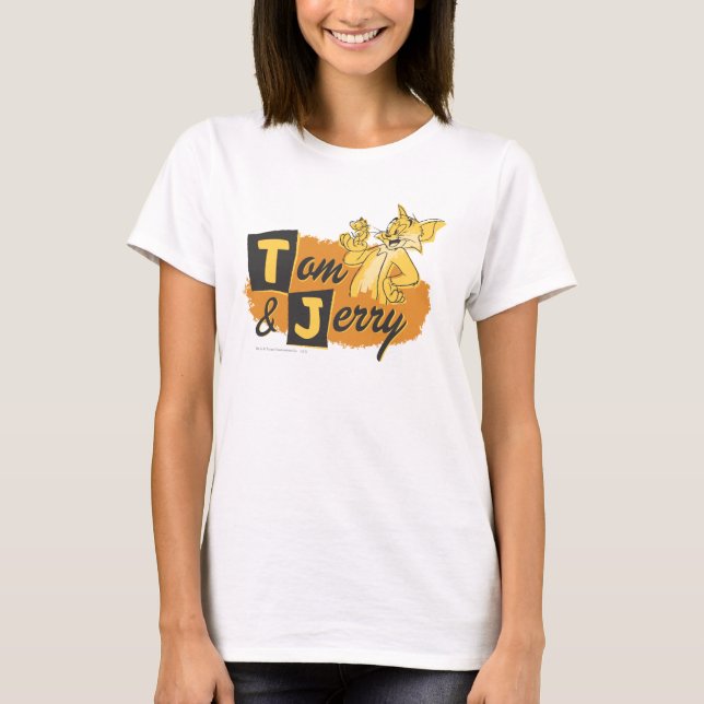 Tom und Jerry Mouse in Paw-Logo T-Shirt (Vorderseite)