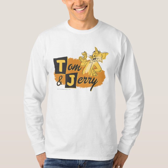 Tom und Jerry Mouse in Paw-Logo T-Shirt (Vorderseite)