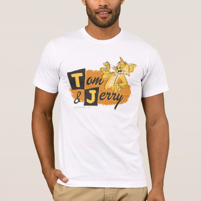 Tom und Jerry Mouse in Paw-Logo T-Shirt (Vorderseite)