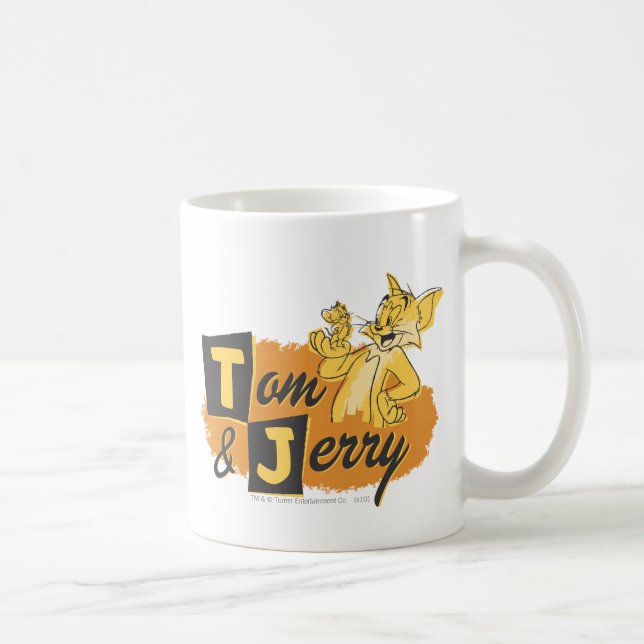 Tom und Jerry Mouse in Paw-Logo Tasse (Rechts)