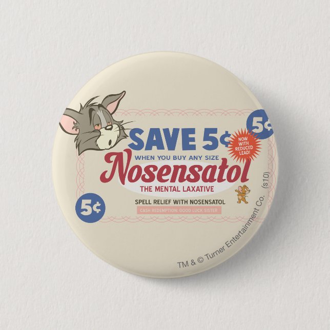 Tom und Jerry Nosensatol Coupon Button (Vorderseite)