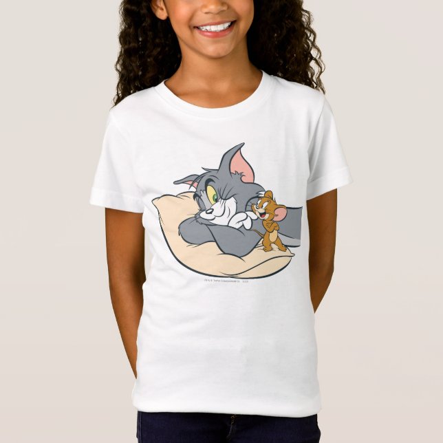 Tom und Jerry on Pillow T-Shirt (Vorderseite)