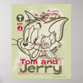 Tom und Jerry Pink und Green Poster