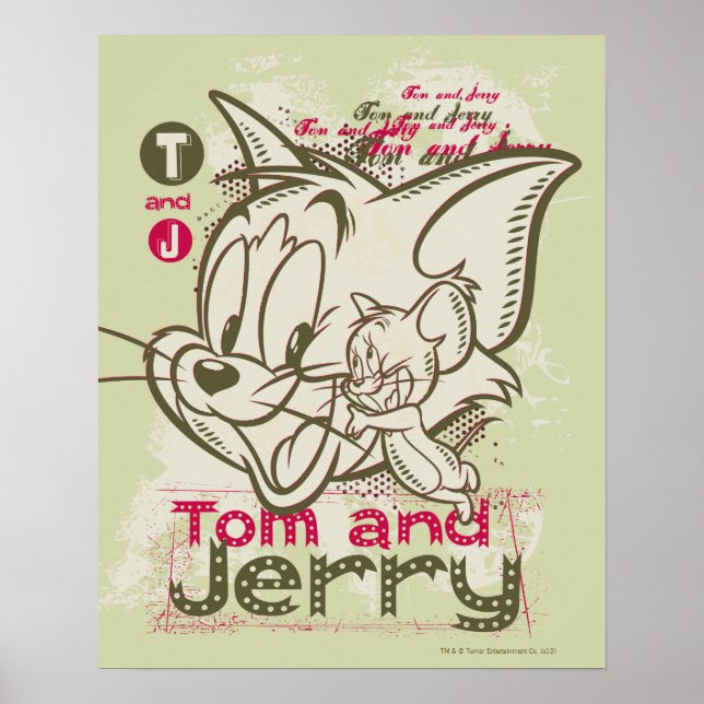 Tom und Jerry Pink und Green Poster (Vorne)