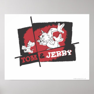 Tom und Jerry Red und Black Poster