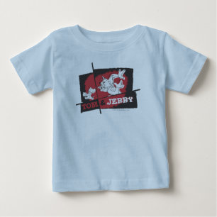 Tom und Jerry rot und schwarz Baby T-shirt