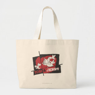 Tom und Jerry rot und schwarz Jumbo Stoffbeutel