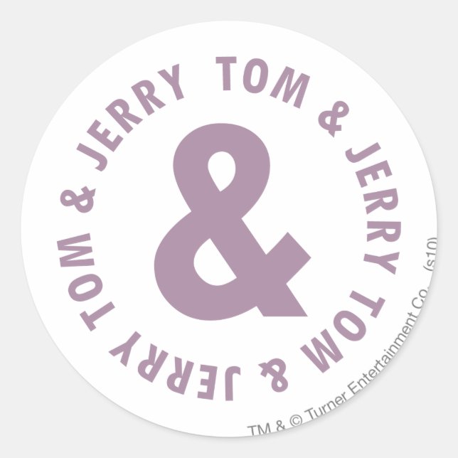 Tom und Jerry Round-Logo 10 Runder Aufkleber (Vorderseite)