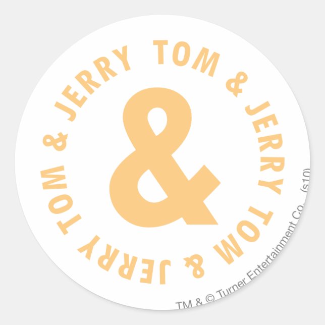 Tom und Jerry Round-Logo 6 Runder Aufkleber (Vorderseite)