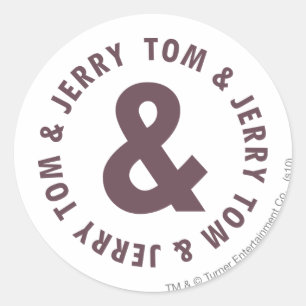 Tom und Jerry Round-Logo 8 Runder Aufkleber